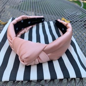 Lele Sadoughi peach silk headband